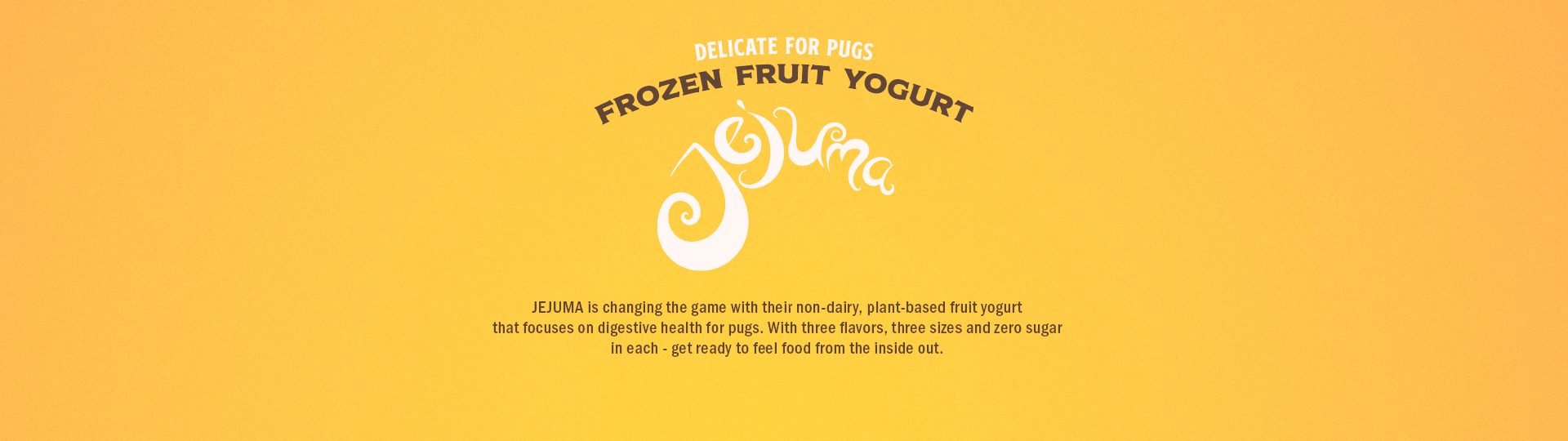 pet food logo with short briefs on yellow background